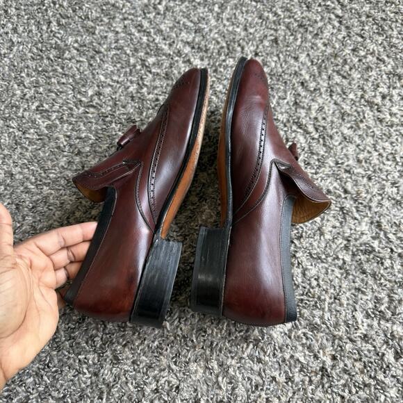 Nettleton Men’s Size 8.5 C Red Leather Slip On Tasseled Loafers Dress Shoe main image 5